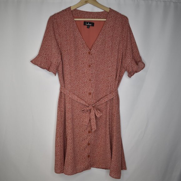 Lulus Dresses & Skirts - Lulus Women's Dress Castana Rust Red Print Button Up Waist Tie